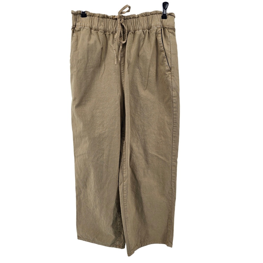 J.Crew Tan Drawstring Pants Small Wide Leg‎ Coastal
